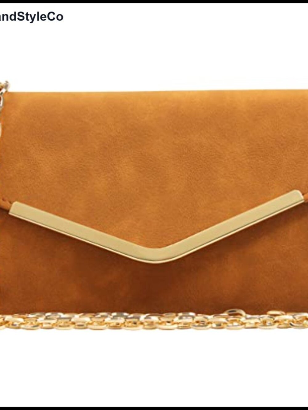Faux Suede Envelope Clutch with Detachable Chain for Wedding Party Evening
